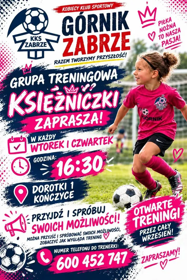 Plakat: Grupa treningowa Księżniczki zaprasza